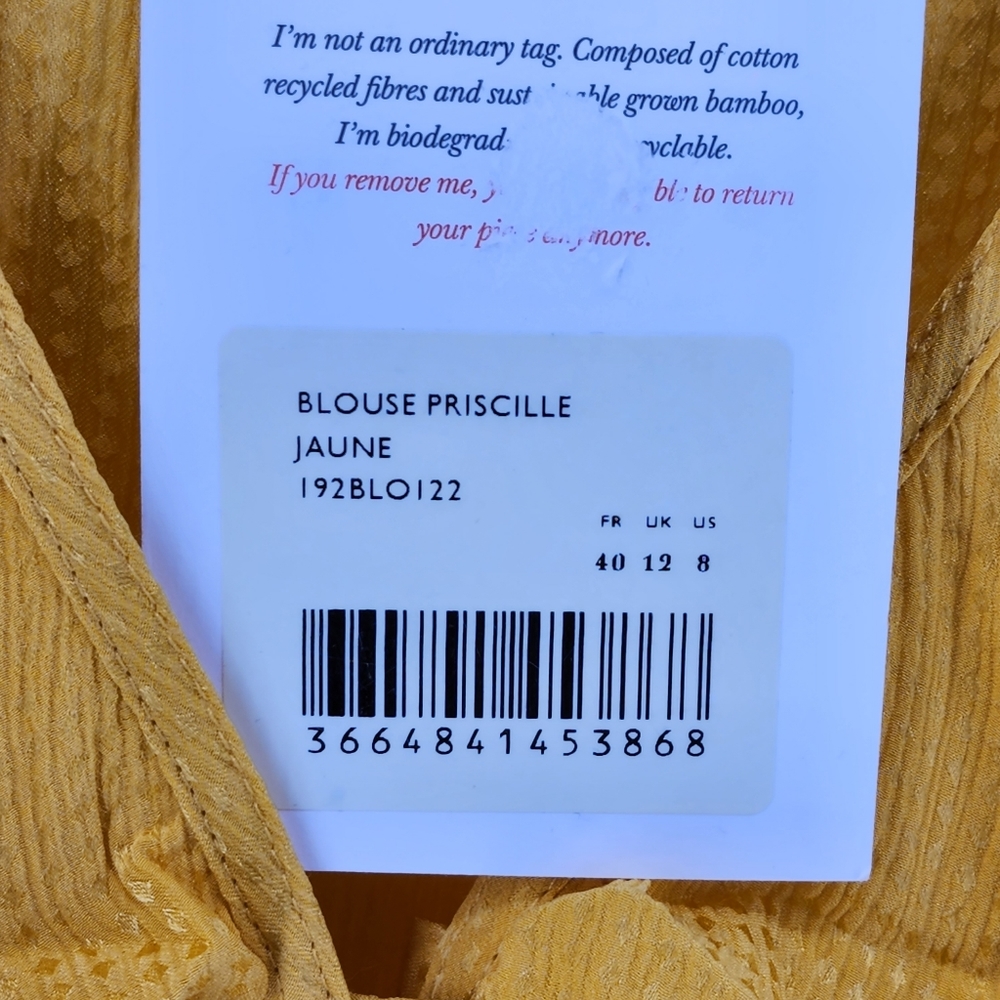 Sezane Priscille Blouse 40 - Picture 7 of 9